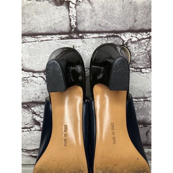 Salvatore Ferragamo Blue Leather Cap Toe Slingback Pumps Heels Women Sz 8AAAA US - Picture 16 of 16
